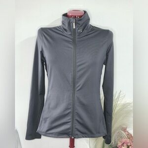 Women’s Gray Fitted Activewear Full-Zip Jacket By Under Armor. Sz Medium